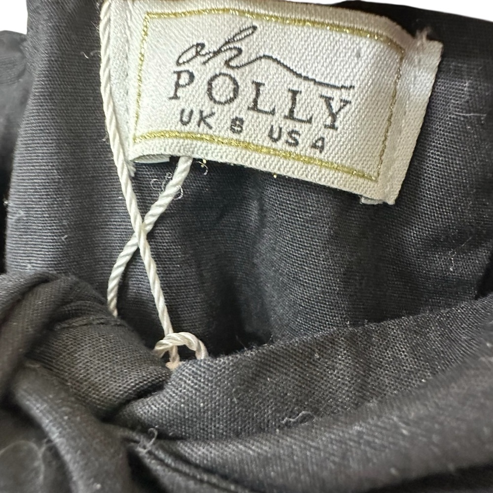 NWT Oh Polly Black Tie-Front Babydoll Mini Dress, Size 4 - Picture 3 of 7
